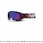 100% Racecraft 2 Battleship-Silver Mirror Lens Goggles