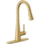 Moen 7864 Sleek 1.5 GPM 1 Hole Pull Down Kitchen Faucet - - Gold