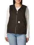 Carhartt Men&s Dark Brown Washed Duck Sherpa Lined Vest