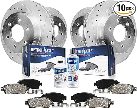 Detroit Axle - Front Rear Brakes and Rotors Brake Pads Replacement for Cadillac SRX Saab 9-4X