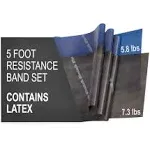 THERABAND Widerstandsband-Set, professionelle elastische Bänder für Ober- und Unterkörper- und Kernübungen, Physiotherapie, Unterpilates, Heimtraining, Reha, 1,5 m, Blau & Schwarz, Fortgeschrittene