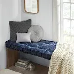 Intelligent Design Azza Poly Chenille Square Floor Pillow Cushion - Navy