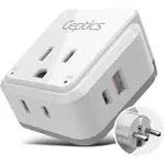 Ceptics Germany, Korea Travel Plug Adapter - With Type E/F SWadAPt Attachments