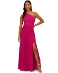 Adrianna Papell One Shoulder Sleeveless Chiffon Gown - 10