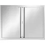 Outdoor Kitchen Doors Stainless Steel 31&#034;W x 24&#034;H Inch Double Panel Flush Mount