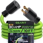 GearIT 30-Amp Generator Extension Cord (10 Feet) 4-Prong, Power Outage 10ft