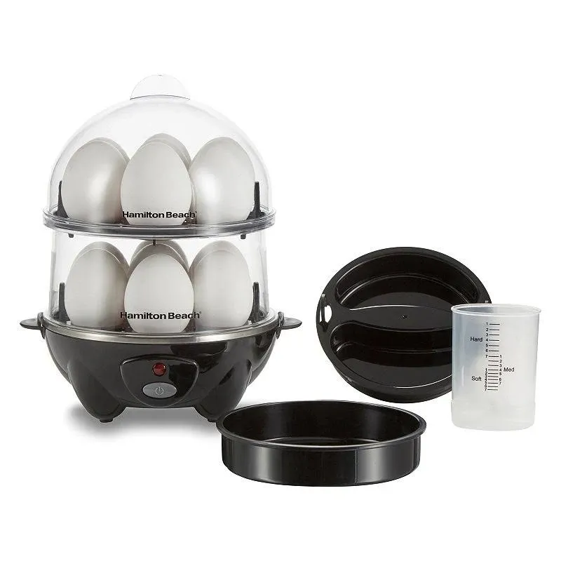 Hamilton Beach 3-in-1 Egg Cooker with 14 Egg Capacity - Black