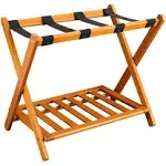 Luggage Rack with Shelf Honey Oak