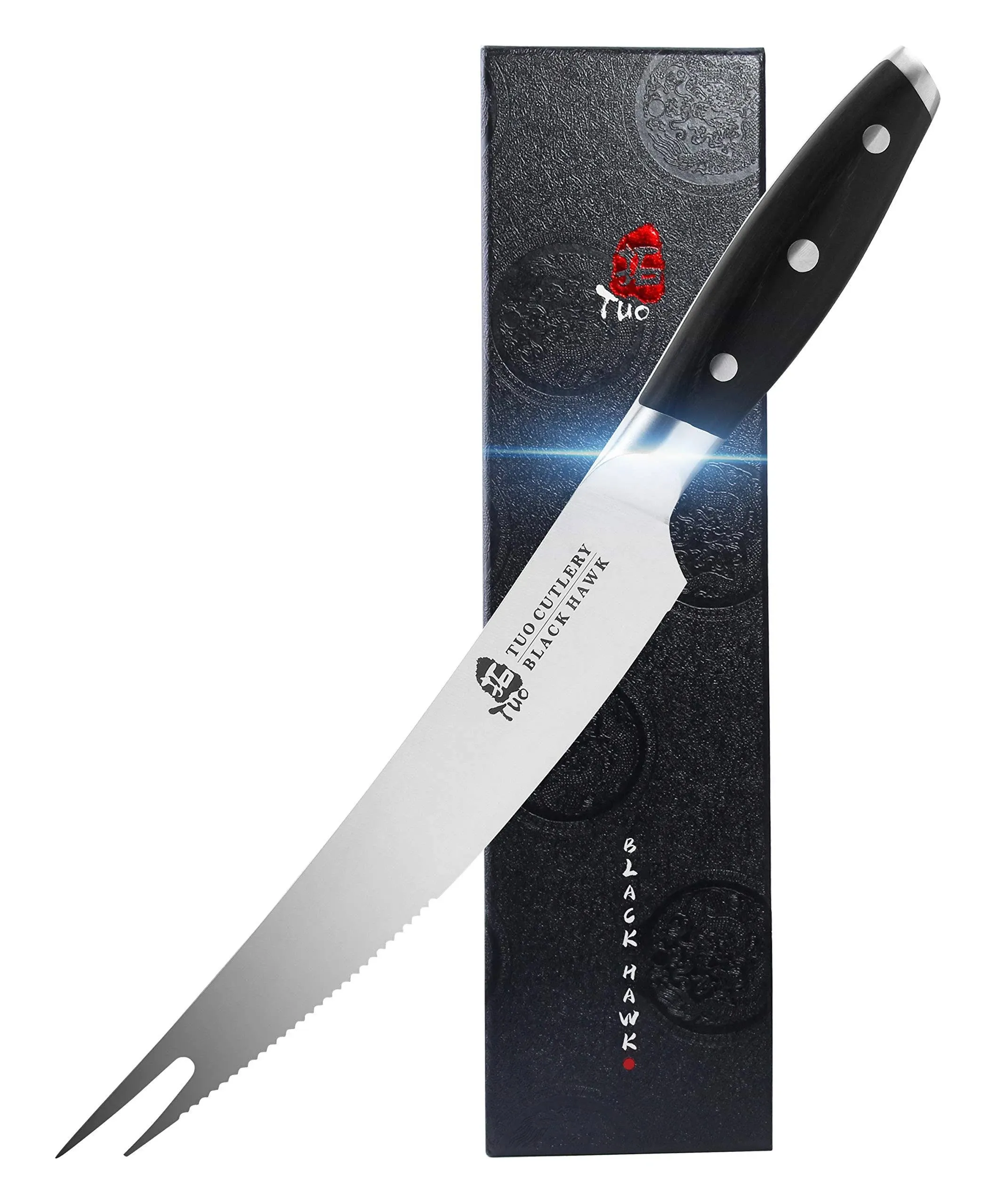 Highly Recommend Barbecue Slicing Knife 8''-Black Hawk | Tuo Cutlery