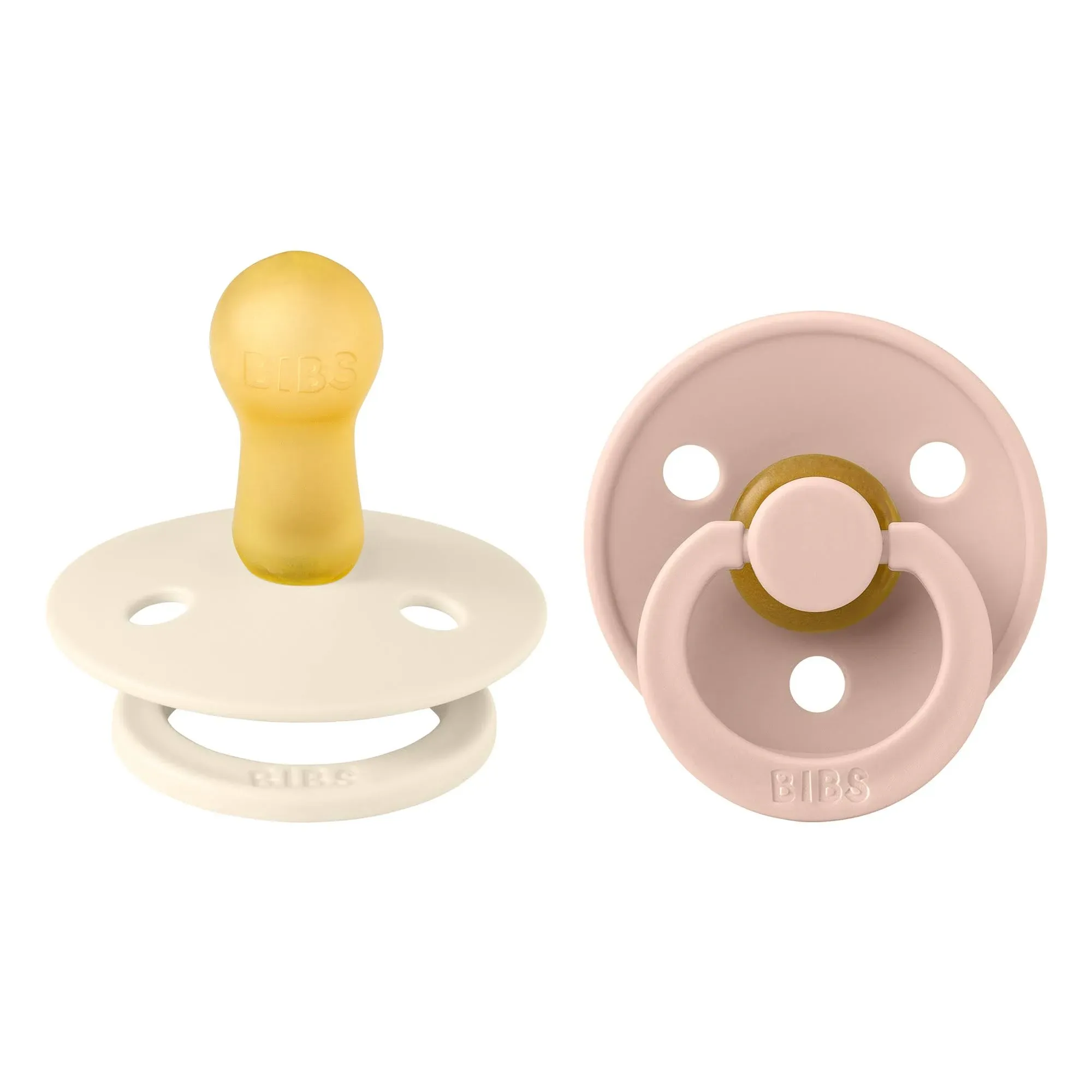 Bibs Pacifier Colour 2 Pack - Size 2 - Blush/Ivory