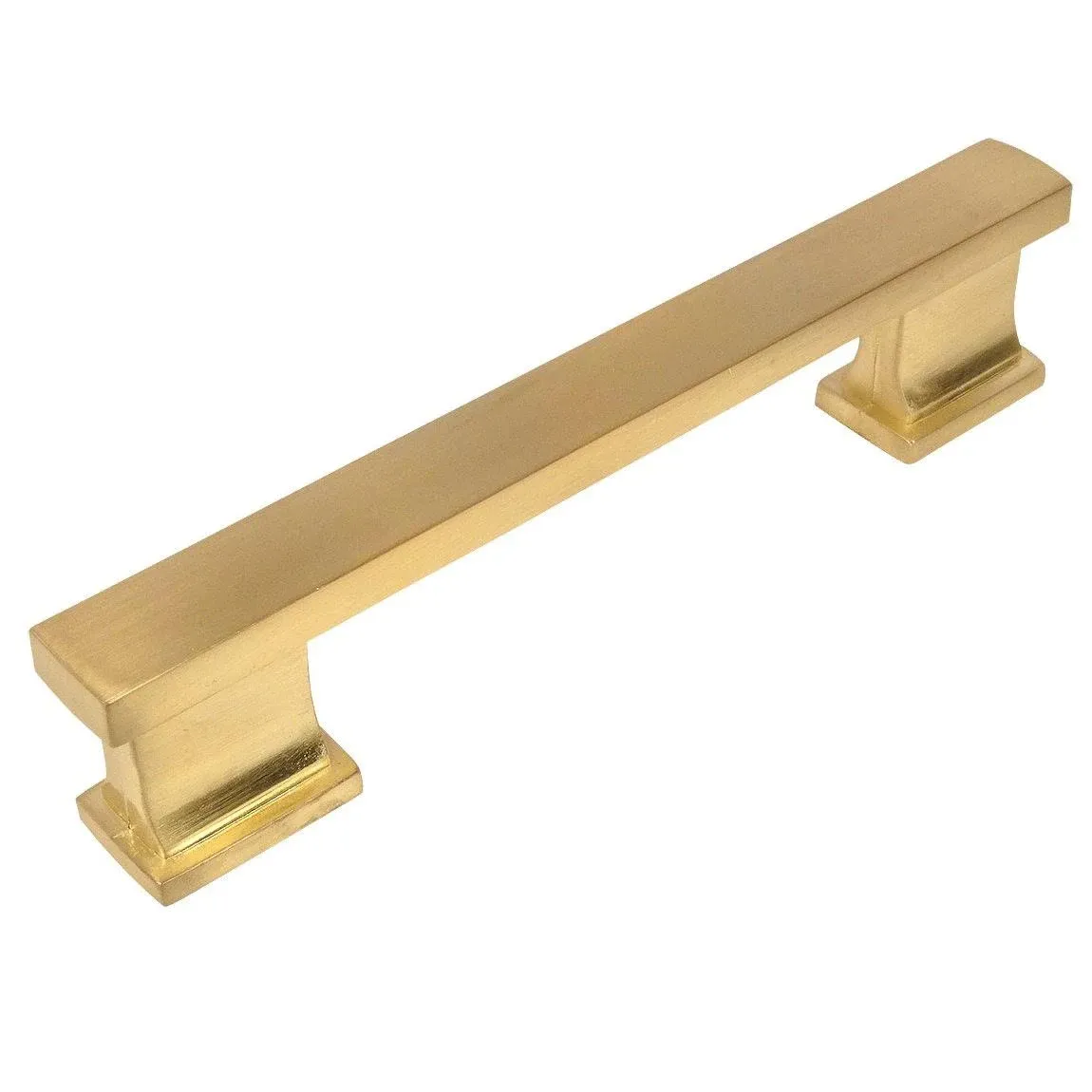 Cosmas 702-4BB Brushed Brass Contemporary Cabinet Hardware Handle Pull - 4" Hole Centers - 10 Pack