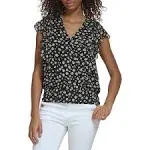 Karl Lagerfeld Women&#039;s Floral-Print Short-Sleeve Top. Sz XS . $79.50 Value