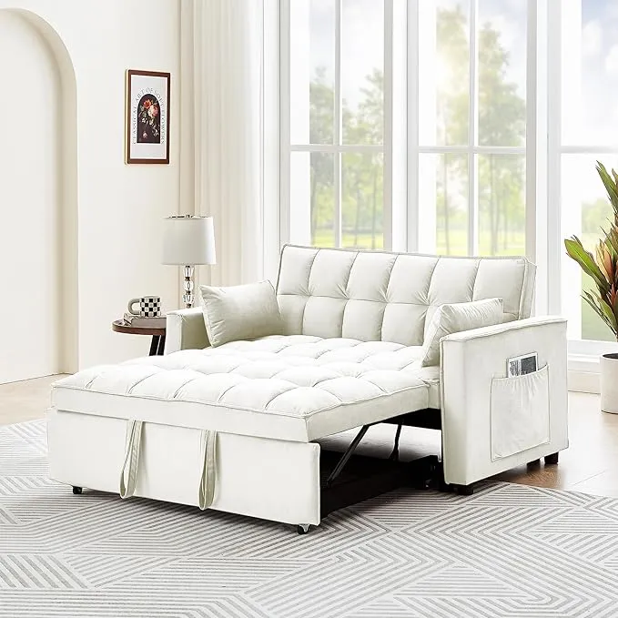 Sleeper Sofa/Couch Pull Out Sofa Bed,Modern Velvet Convertible Sleeper Sofa Bed ...