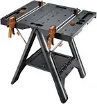 Worx Pegasus WX051 Versatile Multi Function Folding Work Table & Sawhorse with Quick Clamps and Holding Pegs, Portable and Lightweight Workbench, per