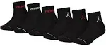 Jordan Boys Legend Ankle 6-Pack Socks - Black/Black Size M