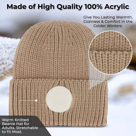 CANADA WEATHER GEAR Knitted Womens Hat - Single Winter Beanie Hat - Soft and Warm Cuffed Winter Hat