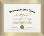 Americanflat 11x14 Gold Diploma Frame - Displays 8.5x11 Diplomas with Mat or 11x14 inch Without Mat - Shatter-Resistant Glass.