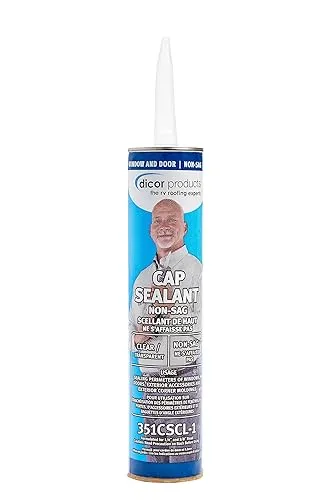 Dicor 351CSCL-1 HAPS-Free Cap Sealant - Clear for RV Window and Door Maintenance