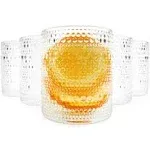 Darware Hobnail Drinking Glasses (12oz, 6pk, Clear); Old-Fashioned Beverage Glasses for Tabletop, and Bar Use and Candle Jars