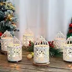 6 Pack Small Metal Candle Lanterns