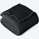 Bare Home Fleece Sherpa Twin/Twin XL Blanket - Black with Black Sherpa