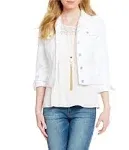 Jessica Simpson Women&#039;s Plus Size Pixie Classic Feminine Fit Crop Jean Jacket