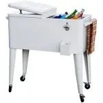 Permasteel 80 qt. Patio Rolling COOLER; White