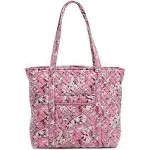 Vera Bradley Cotton Vera Tote Bag Botanical Paisley Pink