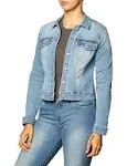 Jessica Simpson Womens Pixie Light Wash Front Pocket Denim Jacket