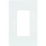 Lutron Claro 1 Gang Decorator/Rocker Wallplate, Gloss, White (96-Pack) | CW-1-WH