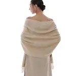  Winter Scarfs for Women Pashmina Shawls Wraps for Evening Dresses Large Beige