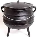 Lehman's Campfire Cooking Kettle Pot - Cast Iron Potje Dutch Oven with 3 Legs and Lid, 9.5 inch, 1.5 gallon