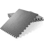 Philosophy Gym Pack of 6 Exercise Flooring Mats - 24 x 24 inch Foam Rubber Interlocking Puzzle Floor Tiles - Gray