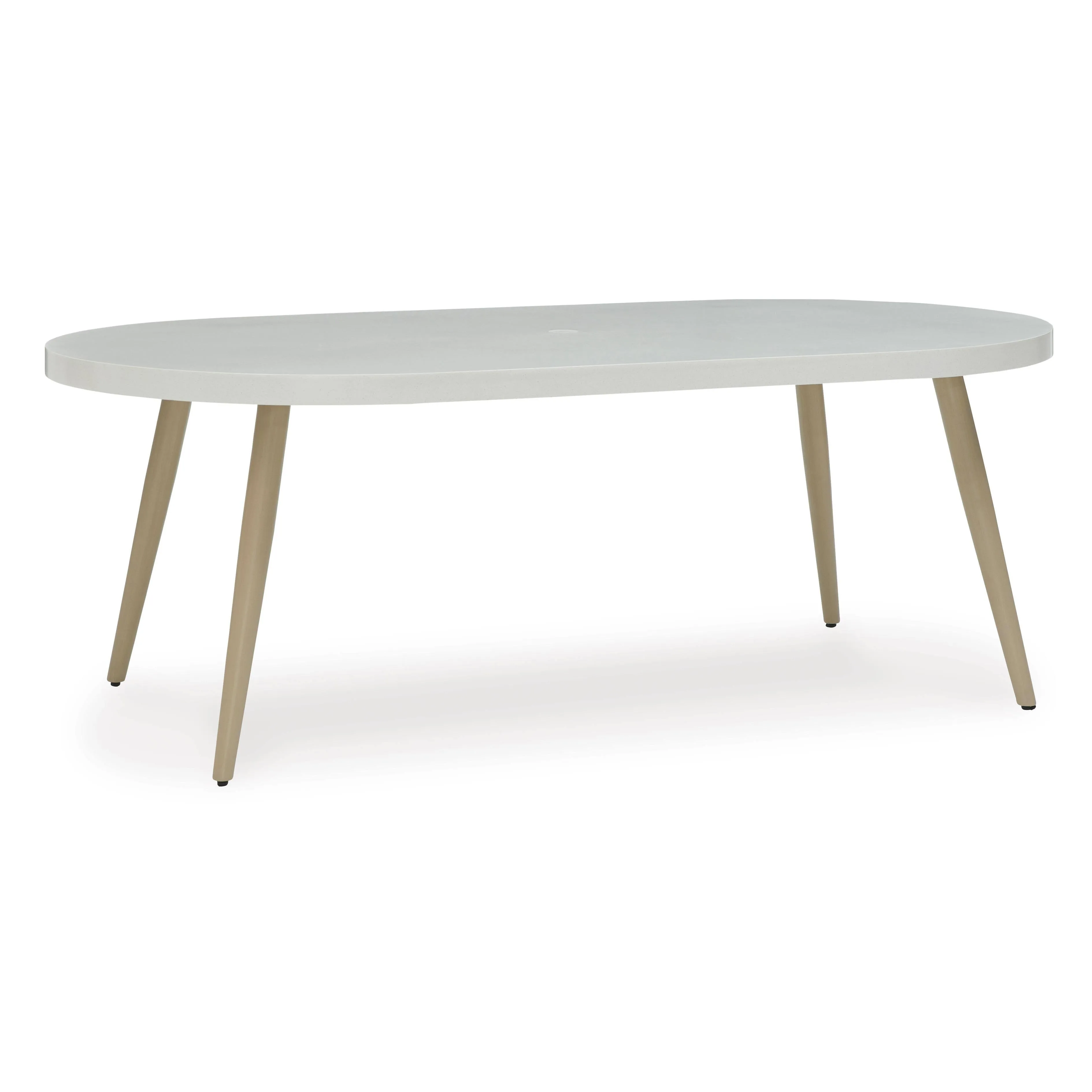 Seton Creek - White - Oval Dining Table With Umb Opt