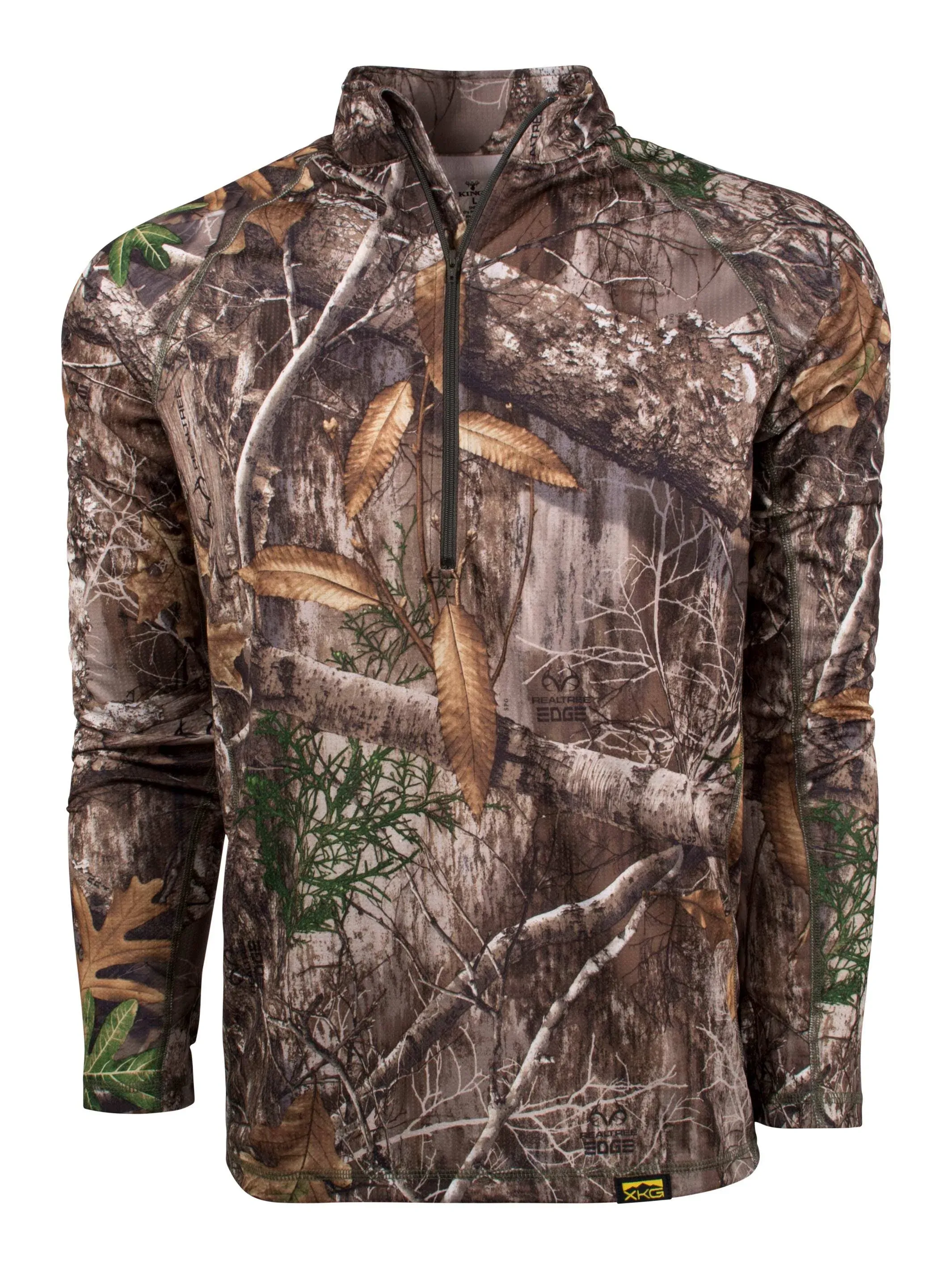 KINGS Camouflage XKG Elevation 1/4 Zip Tee Realtree Edge Pullover Sz L Mens NWT