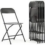 Flash Furniture Hercules Series 650 lb. Capacity Premium Home and Event Plastic Folding Chair, Black (6 Pack)