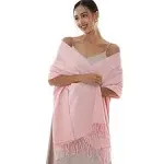 RIIQIICHY Winter Scarf for Women Pink Pashmina Shawls Wraps for Evening Dresses Large Warm Soft Scarves