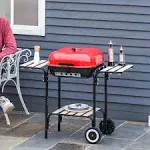 Outsunny 19” Steel Porcelain Portable Outdoor Charcoal Barbecue Grill