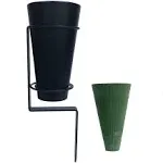 New Cemetery Vase with a Stake, Cemetery Flower Vase with Floral Foam, Black(Flowers are not Included)