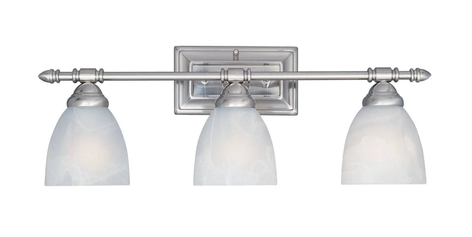 DESIGNERS FOUNTAIN 94003-SP Apollo 3 Light Bath Bar, Satin Platinum