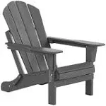 Laguna Outdoor Folding Poly Adirondack Chair, Gray