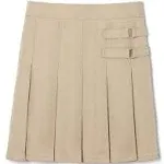 French Toast Girls' Two-Tab Pleated Scooter - Khaki / 16