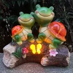 Garden Turtle Figurines Outdoor Decor, Outdoor Statues with Solar LEDs for Patio  | eBay