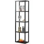 Fenlo Fantasy Plus 66" Luxury Glass Display Shelf with Dimmable LED Floor Lamps