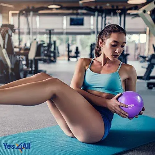 Yes4all LLDB Soft Weighted Medicine Toning Ball Purple 2.7 kg Single for Pilates, Yoga and Fitness