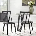 Lifestorey Lowry Solid Wood Spindle Dining Chairs (Set of 2)