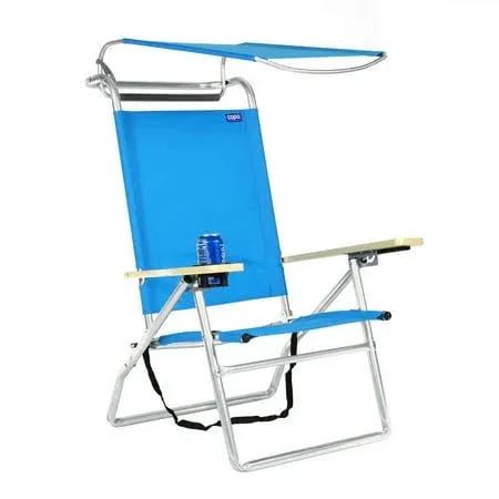 4 Position Portable Folding Beach Chair with Canopy