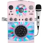 Singing Machine Portable Karaoke Machine for Adults & Kids with Wired Microphone, Rose Gold/Frosted Pink - Built-in Karaoke Speaker, Bluetooth with