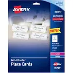 Avery 35701 Gold Border Place Cards