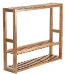 3 Tier Wood Shelf, with Adjustable Layer, Multifunctional Standing Shelf Units for Bathroom, Living Room, Kitchen, Size 23.6x21.2x5.9in, Walnut Color